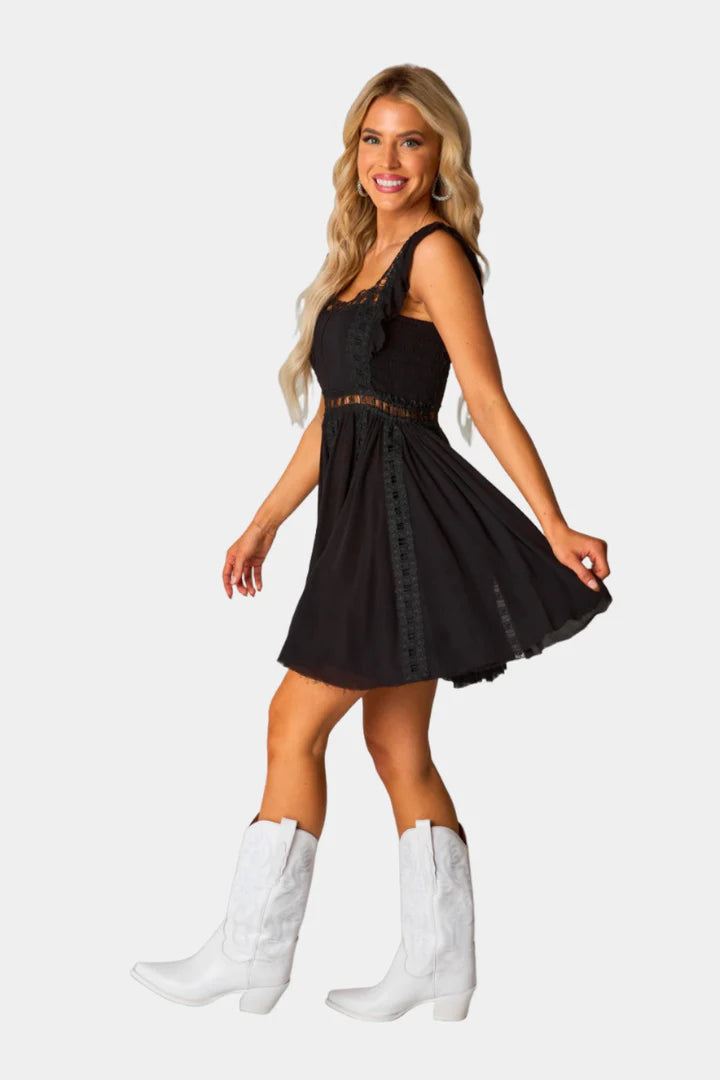 Buddy Love- ADAMS LACED MINI DRESS - BLACK