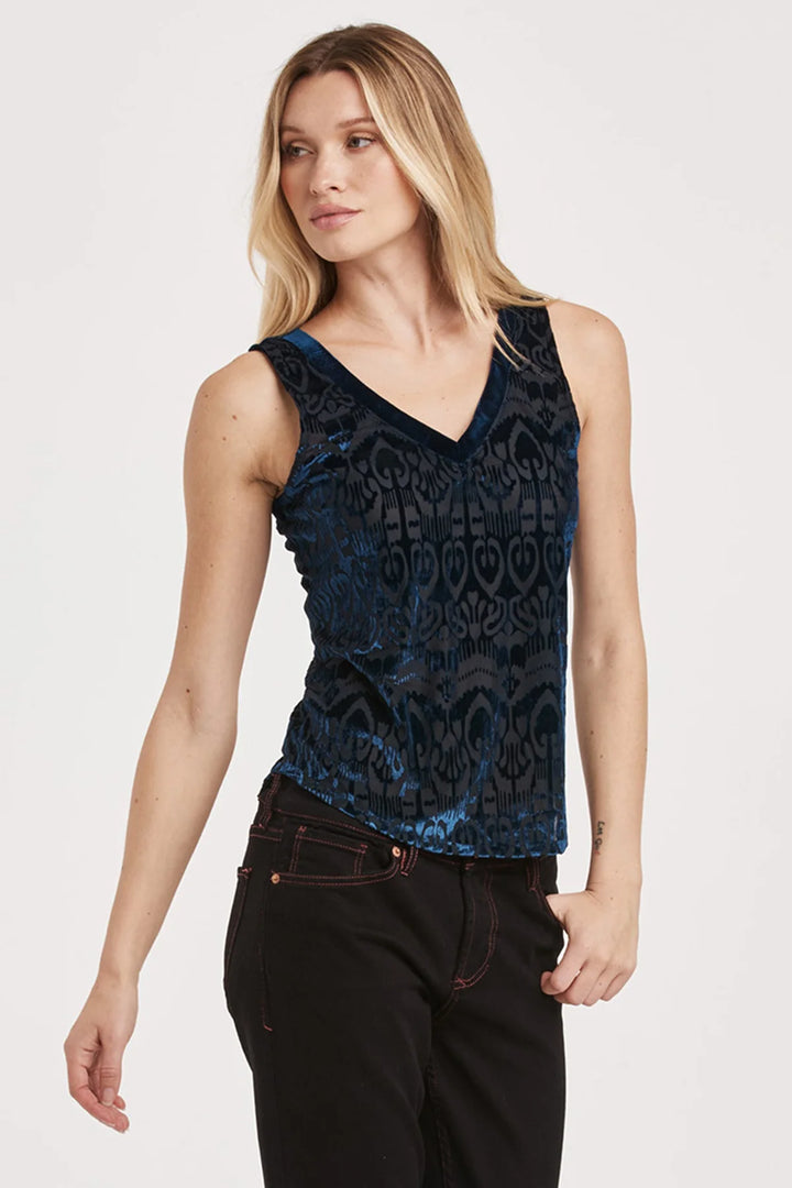 ACACIA V NECK LAYERING TANK SAPPHIRE SYMPHONY